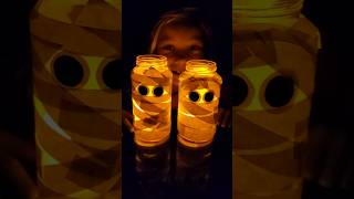 👻 Mason Jar Mummies  Halloween Craft for Kids  Simple Eco Friendly Halloween Craft 🎃 [upl. by Sirref]