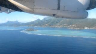 Air Tahiti Landing in Raiatea ATR72 [upl. by Adnilym]