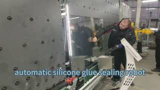 Glasino Europe Double glazing glass machine automatic glass sealing robotinsulating glass machine [upl. by Lashonde]