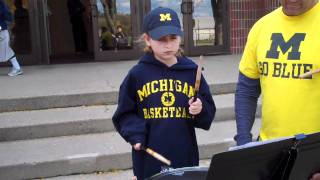 Nine year old drummer plays in front of the Michigan drumline [upl. by Hannover]