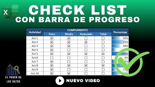 Como hacer un checklist en excel [upl. by Sally799]