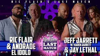 Andrade El Idolo amp Ric Flair vs Jay Lethal amp Jeff Jarrett highlights  JCP Ric Flairs Last Match [upl. by Arimas]