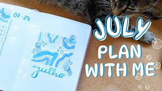 July Plan With Me  2024 Bullet Journal Spreads [upl. by Annonyw195]