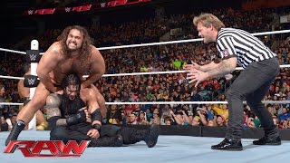 Roman Reigns vs Rusev – Special Guest Referee Chris Jericho Raw January 18 2016 [upl. by Pedrotti]