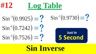 log table  How to calculate sine inverse by using logarithms book  sin inverse by log table [upl. by Gambrell]