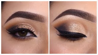 Smokey glitter eye makeup Tutorial  Step by step easy party Festival eye makeup  Shilpa [upl. by Loralie]