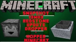 Dropper  Hopper MineCart  Minecraft Redstone Update  Features Snapshot 13W03 [upl. by Verena]