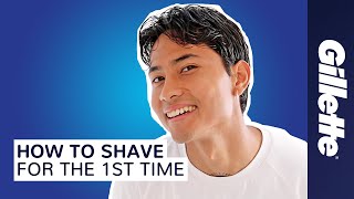 How to Shave Your Face for the First Time  Gillette [upl. by Eugenle]