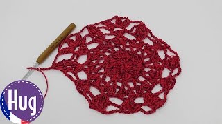 Crocheter un napperon SIMPLE  Partie 1  Dentelle [upl. by Semaj]