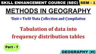 Tabulation of data into frequency distribution tables  Methods in Geography  SEC Paper [upl. by Acissej]