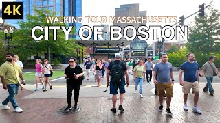 4K BOSTON WALK  Haborwalk Faneuil Hall China Town amp More Aug 2024  USA [upl. by Matlick]