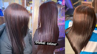 Without blonder powder how to do global hair colour  red mocha dark blonde hair colour [upl. by Ecerahs]