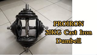 PROIRON 20kg Cast Iron Adjustable Dumbbell Set 2022 Review [upl. by Icak]