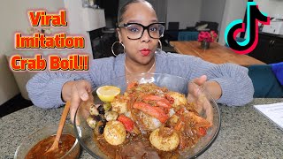 TIKTOK VIRAL IMITATION CRAB BOIL TASTE amp HONEST REVIEW [upl. by Rebhun748]