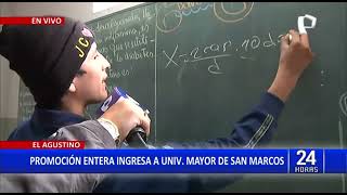 El Agustino Promoción entera que estudiaba hasta de madrugada ingresó a San Marcos [upl. by Haneehs943]