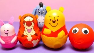 Winnie the Pooh Stacking Cups Surprise Eggs  Toys with Tigger Eeyore Piglet PlayDoh Magiclip [upl. by Nerro327]