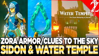 All Zora Armor Clues to the Sky Sidon amp The Water Temple  Tears of the Kingdom Walkthrough Part 3 [upl. by Nnylyak]