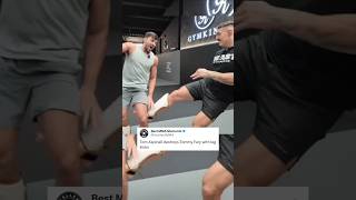 🥵 Tom Aspinall hurts boxer Tommy Fury with legkicks [upl. by Trembly]