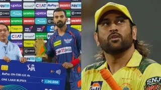 KL Rahul shared his Man of the Match award with MS Dhoniviral shortvideo ipl [upl. by Lleksah294]