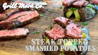 The PERFECT Fathers Day Appetizer  Steak Topped Smashed Potato Melts  FT BBQ Chef Mark Ashby [upl. by Anij693]