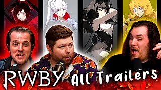 All RWBY Trailers Reaction [upl. by Ellehcor]