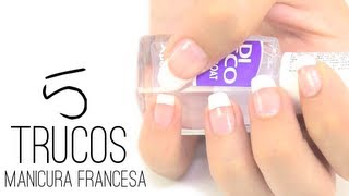 5 ideas muy fáciles para realizar una manicura francesa en casa [upl. by Egoreg470]