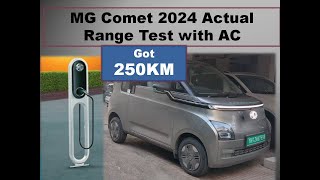 MG Comet 2024 Actual Range Test after 5000KM Got 250KM Range with AC Waa MG Comet [upl. by Odranoel]