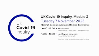 UK Covid19 Inquiry  Module 2 Hearing AM  7 November 2023 REDACTED [upl. by Jereld]