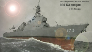 DDG 173 Kongou Trumpeter scale 1350 scale model ship diorama [upl. by Hilarius]