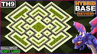 New BEST TH9 Base with Replay 2022  COC TH9 HybridFarmingTrophy base Copy link  Clash of Clans [upl. by Fording764]