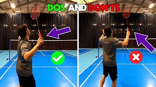 Common Beginner Badminton Mistakes  Do And Donts 2 [upl. by Diego]