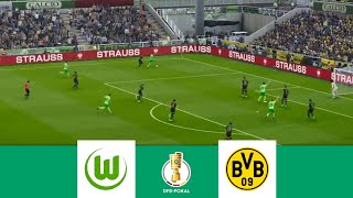 Wolfsburg vs Dortmund 10  DFB Pokal 2024  Match Highlights  Video Game Simulation [upl. by Rosella585]