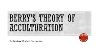 Berrys theory of acculturation [upl. by Eisinger]