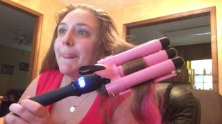 Alure Three Barrel Curling Iron Wand with LCD Temperature Display [upl. by Ennaej947]