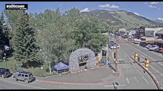 Jackson Wyoming Town Square Live Webcam  SeeJHcom [upl. by Christiana]