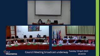 City of Wanneroo  Ordinary Council Meeting  18 April 2023 [upl. by Eenolem333]