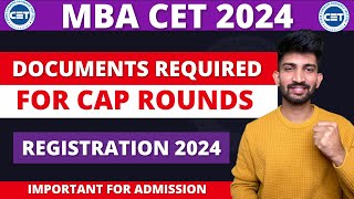 MBA CET Cap Rounds Process Documents Required  Documents Required for Mba Admissions 2024 [upl. by Mortie614]