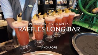 🌏 World Famous Raffles Hotel Long Bar 🍹legendary Singapore Sling [upl. by Derron357]