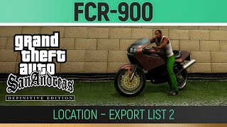 GTA San Andreas Definitive Edition  FCR900 Location  Export List 2 🏆 [upl. by Wickham242]