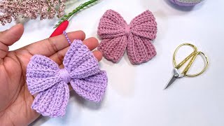 🎀Moño tejido a Crochet Fácil y hermosoTutorial completo🧶 [upl. by Atener]