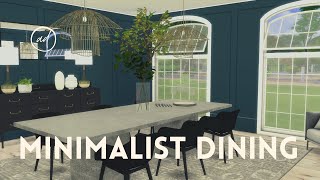 MINIMALIST DINING ROOM  Sims 4  SPEED BUILD [upl. by Anitniuq]