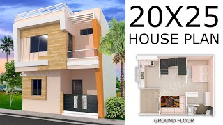 20X25 House design 500sqft 1bhk house plan with 3d elevation by nikshail [upl. by Ettelohcin]