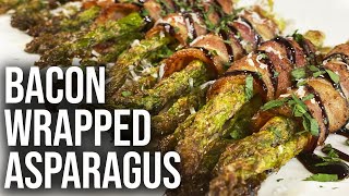 Easy HOLIDAY Side Dish  Bacon Wrapped Asparagus [upl. by Naerda]