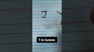 How to write ✍🏻 Capital T in cursive writing cursivekaisesikhe howtowritecursivestepbystep abcd [upl. by Suivatram]