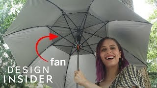 Umbrella Has BuiltIn Fan To Keep You Cool [upl. by Deny558]