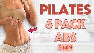 Toned Abs in 14 Days Flat Stomach Pilates  5 min Workout [upl. by Torrey521]