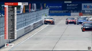 Toyota gr 86 hard restart crash into the wall at Sebring [upl. by Anirtak]