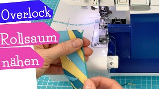 Rollsaum mit der Overlock nähen  Umbau zum Rollsaum verschiedene Modelle  Nähanleitung  mommymade [upl. by Pia483]