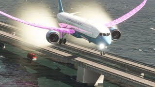 airplane crash landing  St PetersburgClearwater Intl  Boeing 787 USAF2 [upl. by Araccot]