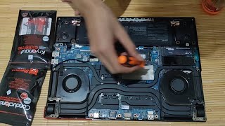 Asus ROG Strix G15 2021 G513QC Repaste After 1 Year Thermal Grizzly Conductonaut Liquid Metal [upl. by Ylus]